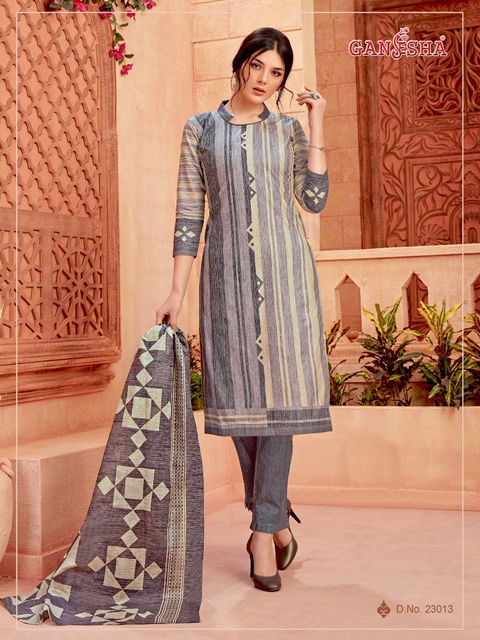 Ganesha Print 23 Latest Designer Printed Cotton Dress Material Collection