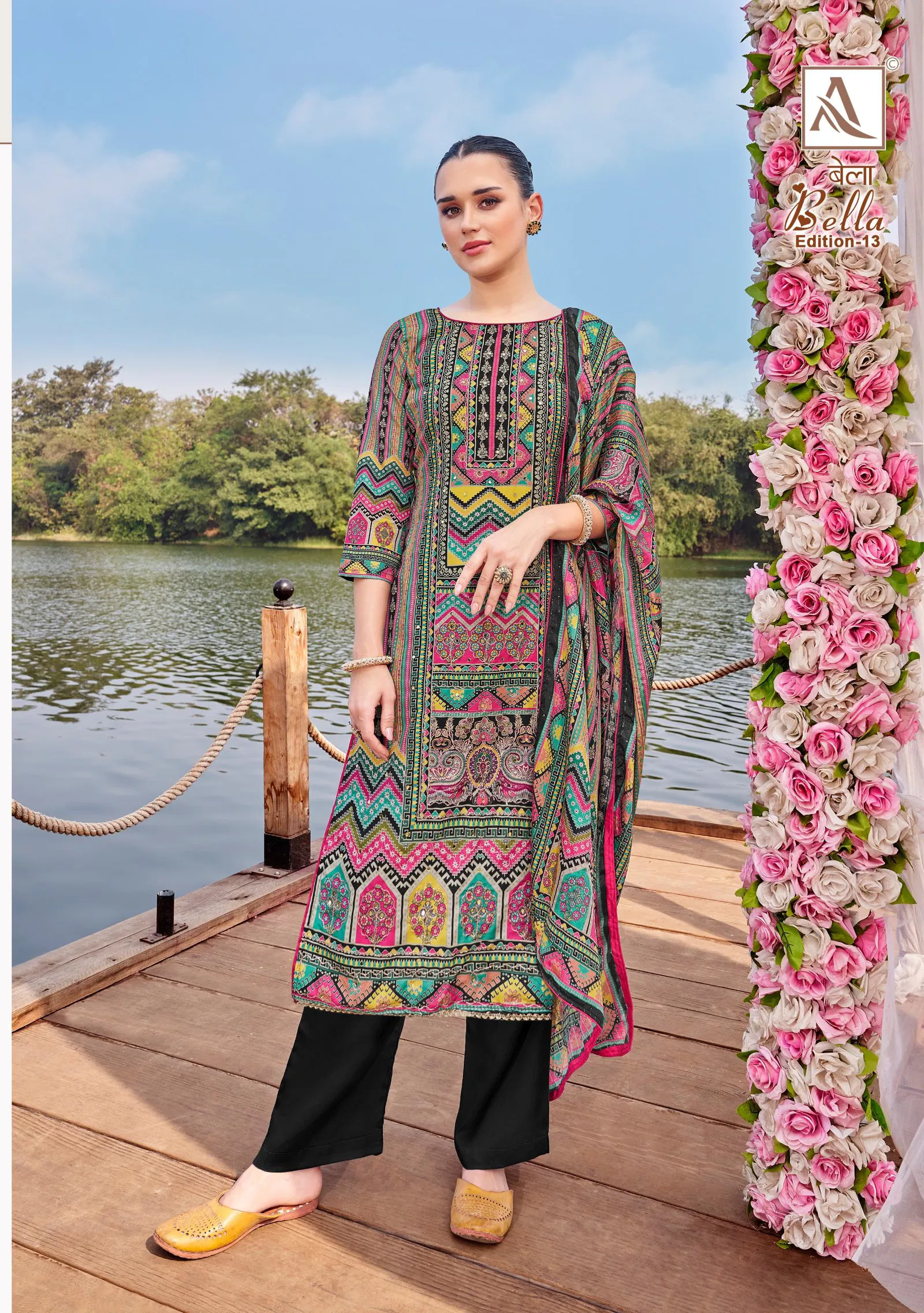 Bella 13 By Alok Suit Maslin Printed Dress Material Designer Wholesalers In Delhi