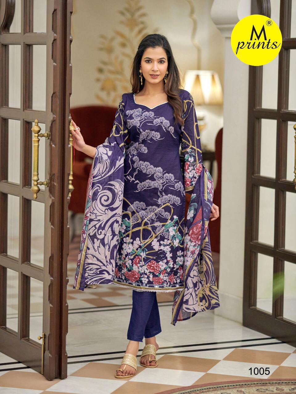 M Prints 4 Latest fancy Regular Wear Cotton Printed Karachi Dress Material Collection