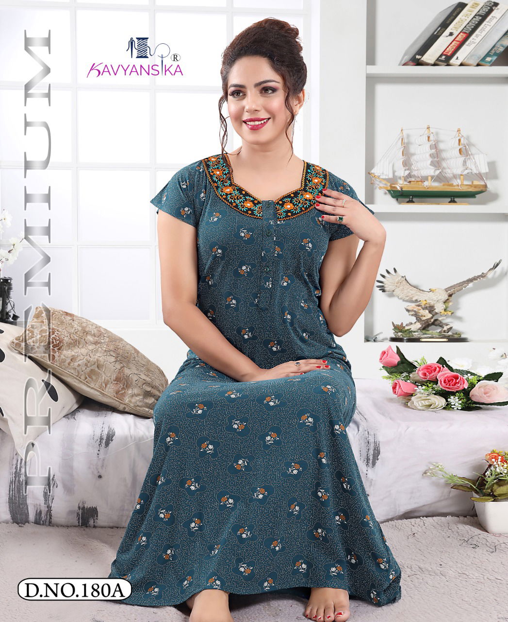 Kavyansika Premuim 180 Night Wear Hosiery Cotton Printed Nighty Collection
