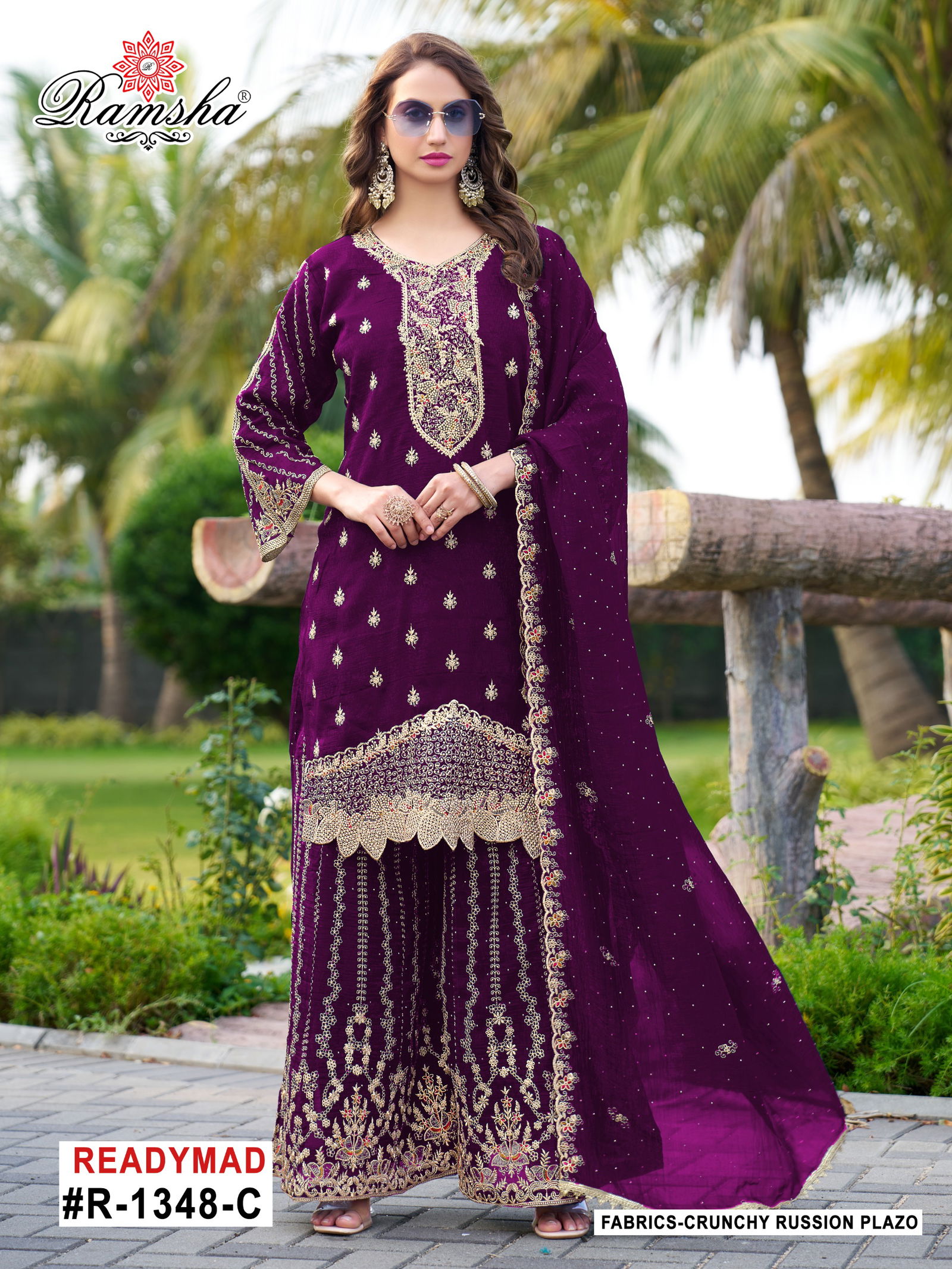 R 1348 Nx By Ramsha Crunchy Pakistani Readymade Suits Exporters In India