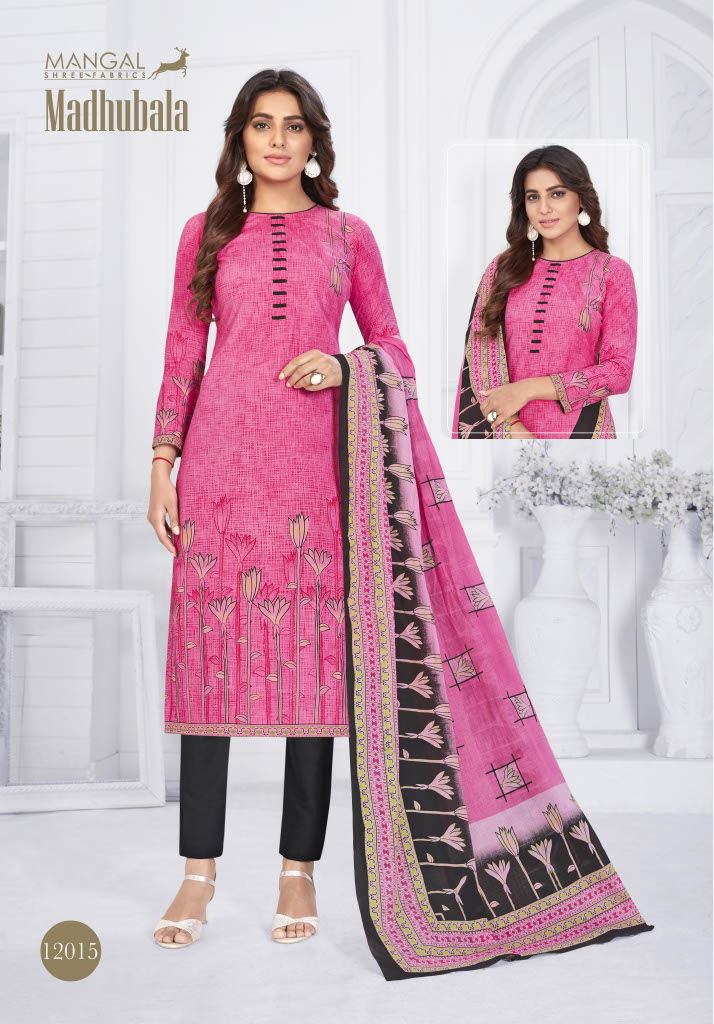 Mangal Shree Madhubala 12 Printed Designer Cotton Daily wear Dress Material Collection
