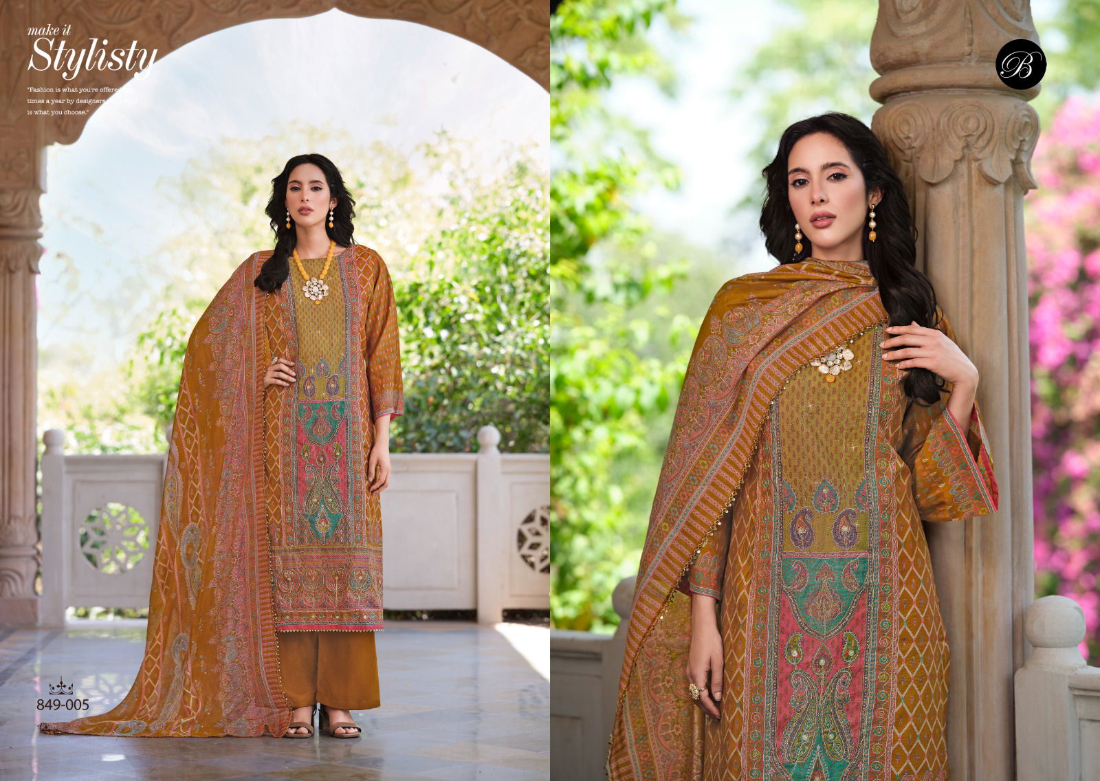 Nusrat Vol 5 By Belliza Modal Viscose Printed Dress Material Orders In India