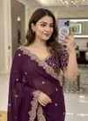 Aab Star Georgette Stylish Embroidered Georgette Saree Online Wholesale