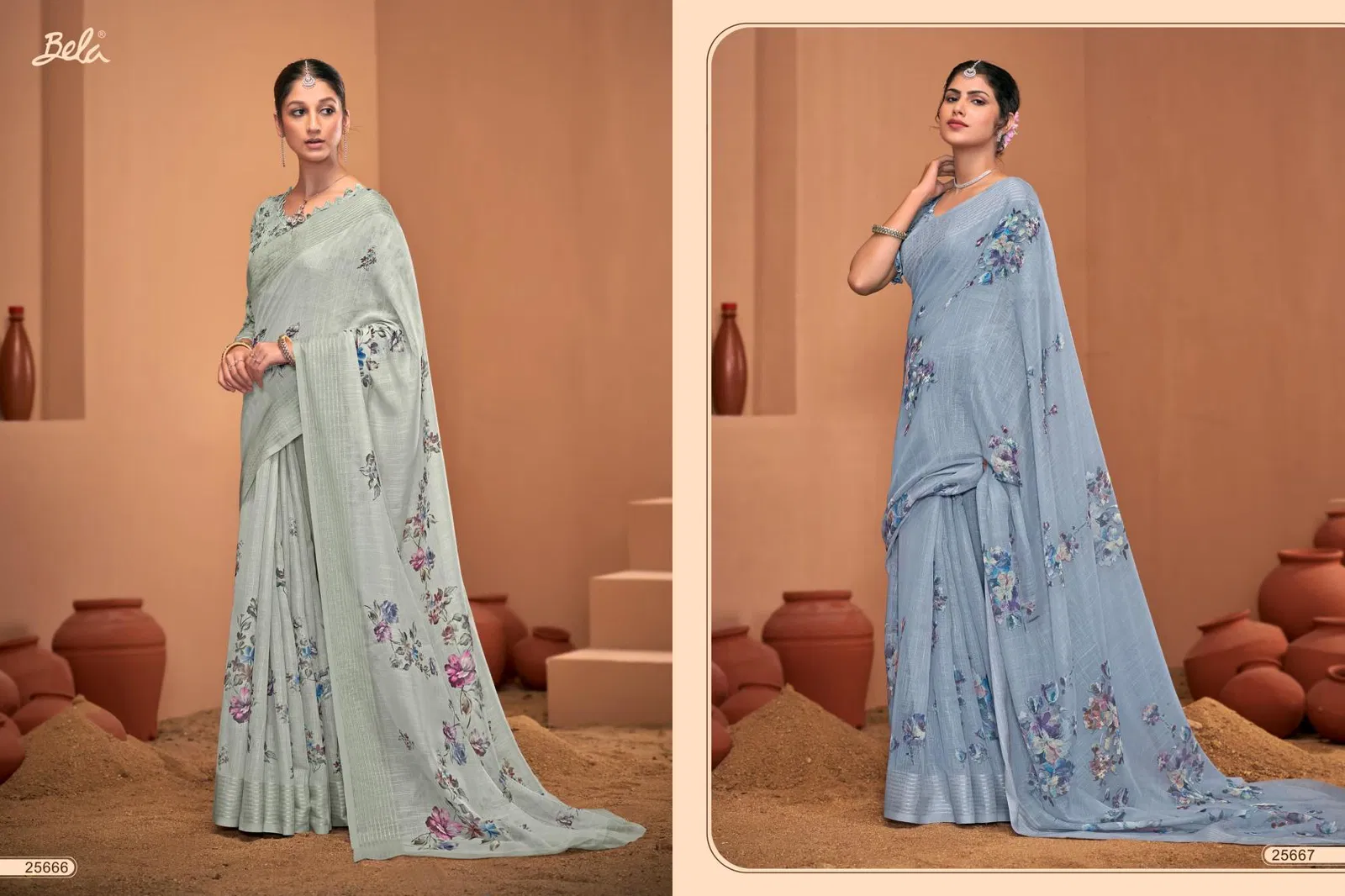 Slavia Vol 5 By Bela Linen Saree Exporters In India