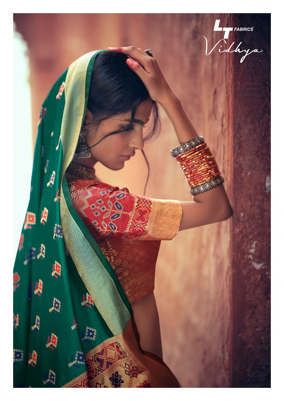 Lt Vidhya Silk Latest Fancy Heavy Festive Wear Wear Printed Cotton Weaving Sarees Collection
