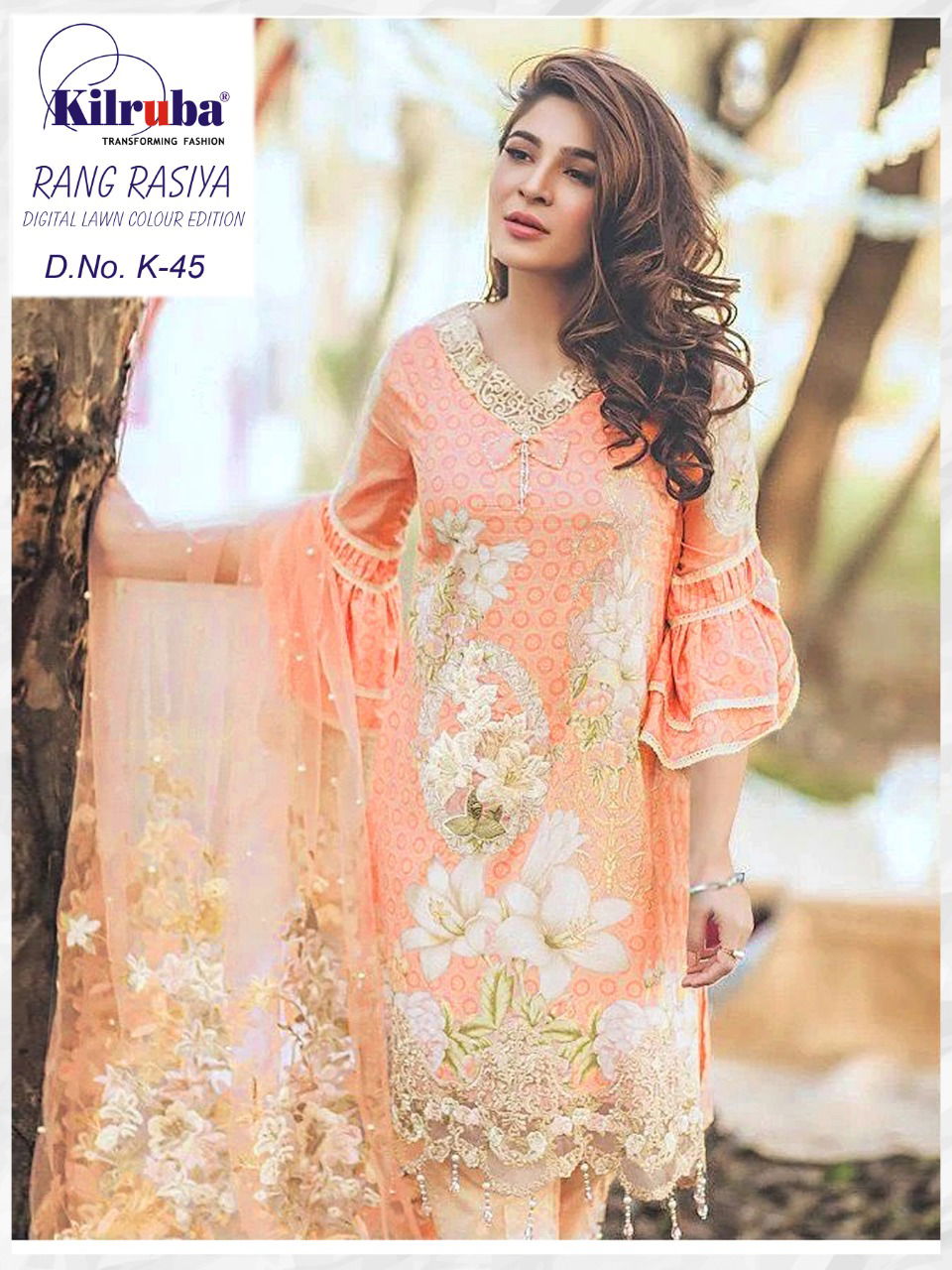 Kilruba Rang Rasiya Latest Fancy Designer Regular Casual Wear Digital Lawn Color Edition Dress Material Collection
