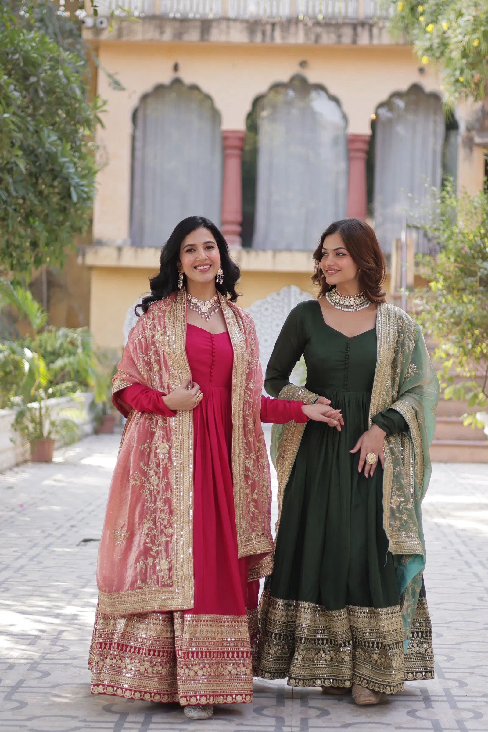 KA 1140 Shimmer Embroidery Designer Gown With Dupatta Exporters In India