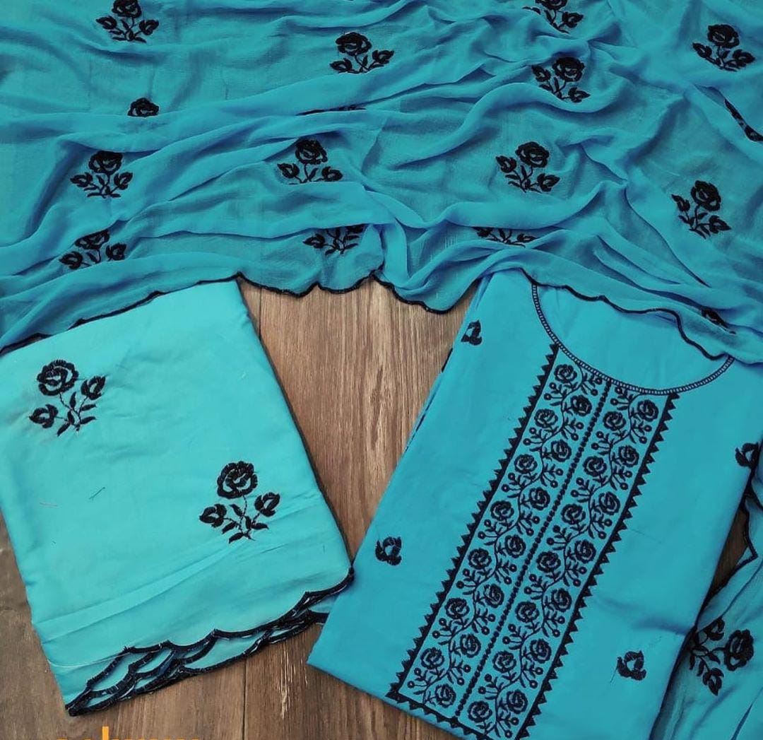 New Updated Collection Of Pure Cotton Dress Material With Nazneen Dupatta  