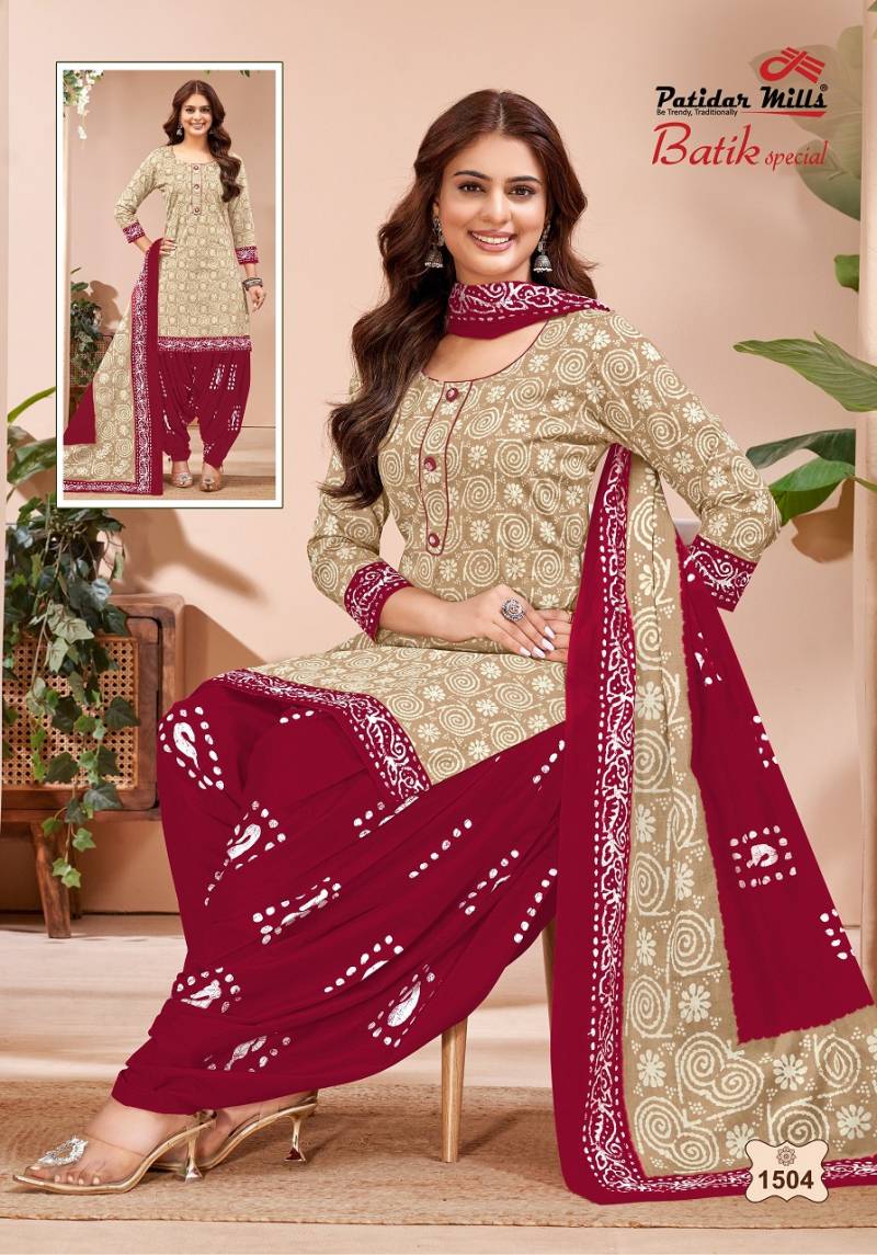 Batik Special Vol 15 By Patidar Cotton Dress Material Wholesale Price In Surat