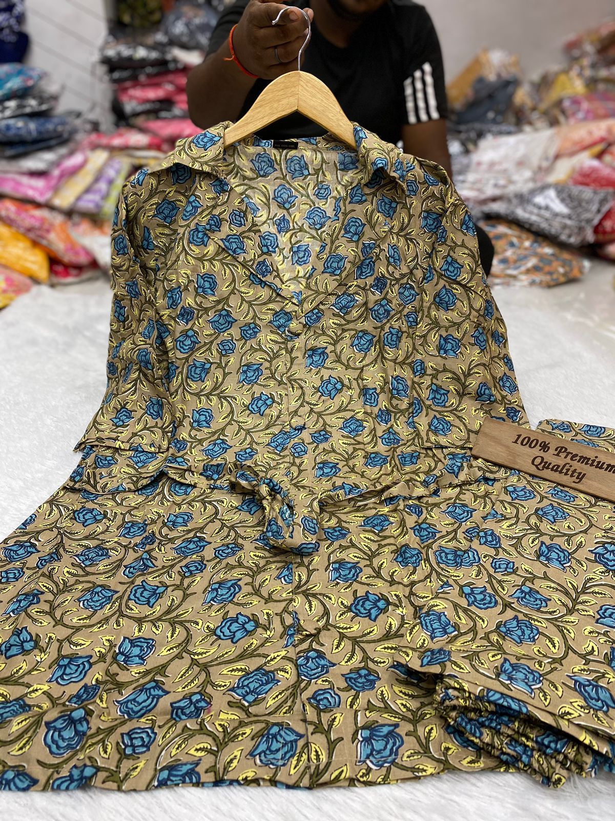 Strawberry Cord Set Printed Kurti With Bottom Catalog