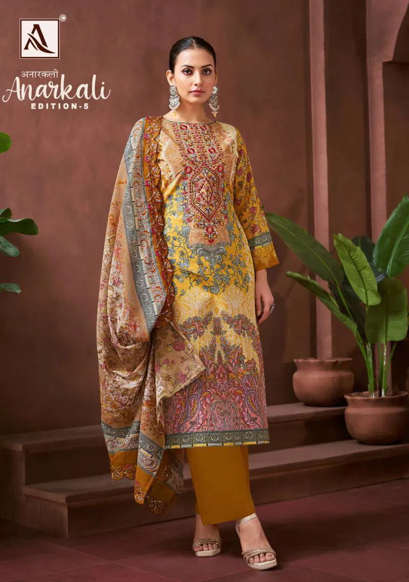 Anarkali Edition 5 By Alok Cambric Cotton Dress Material Wholesale Suppliers In India