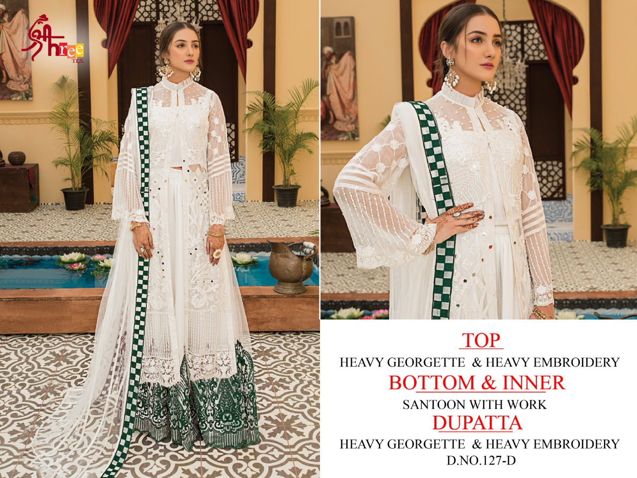 Shree Tex 127 Series Latest Wedding Wear Heavy Georgette With Embroidery Work Designer Pakistani Salwar Suits Collection
