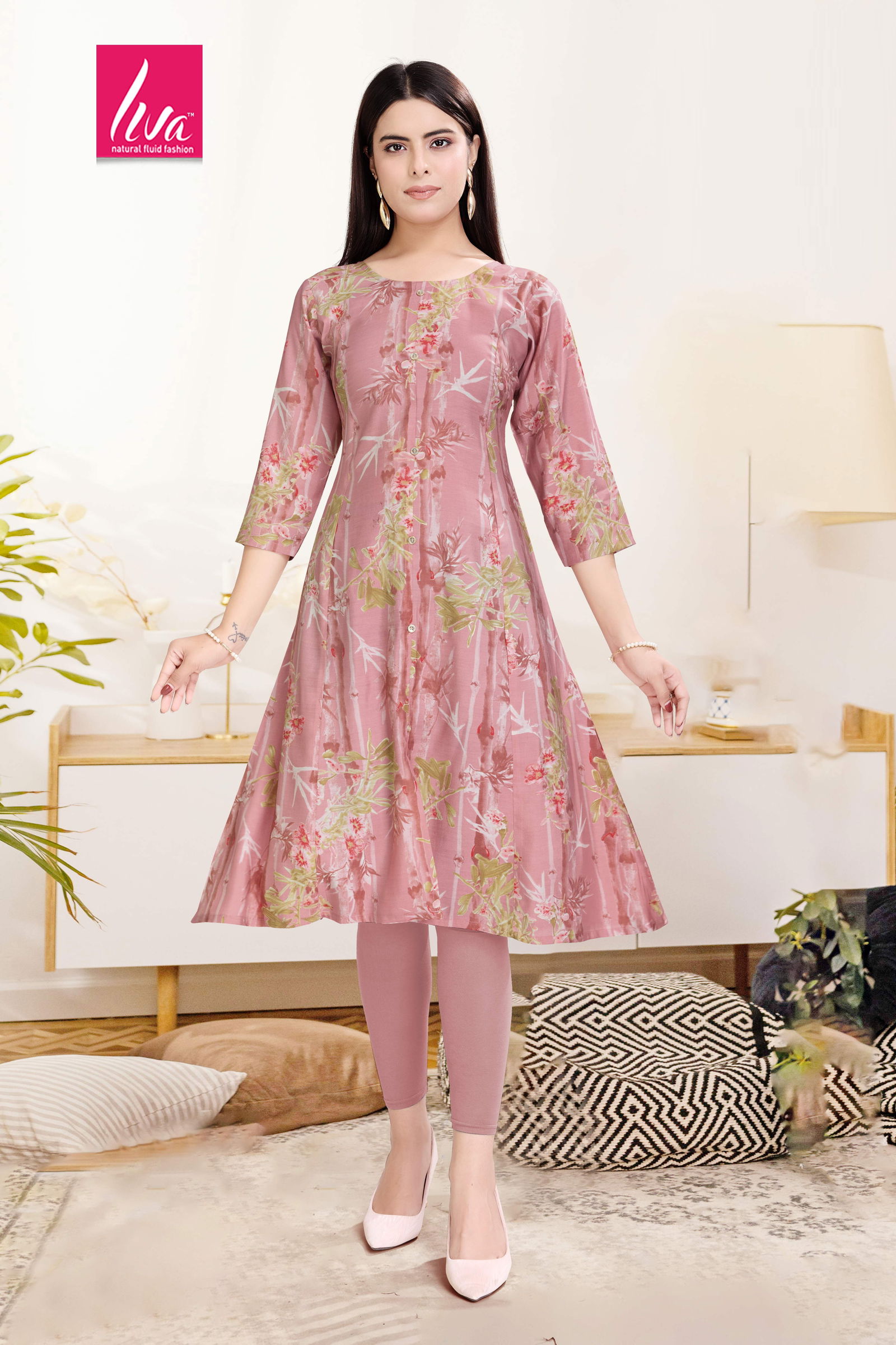 Princess Stylish Chanderi Foil Printed Kurti Wholesale Price In Surat