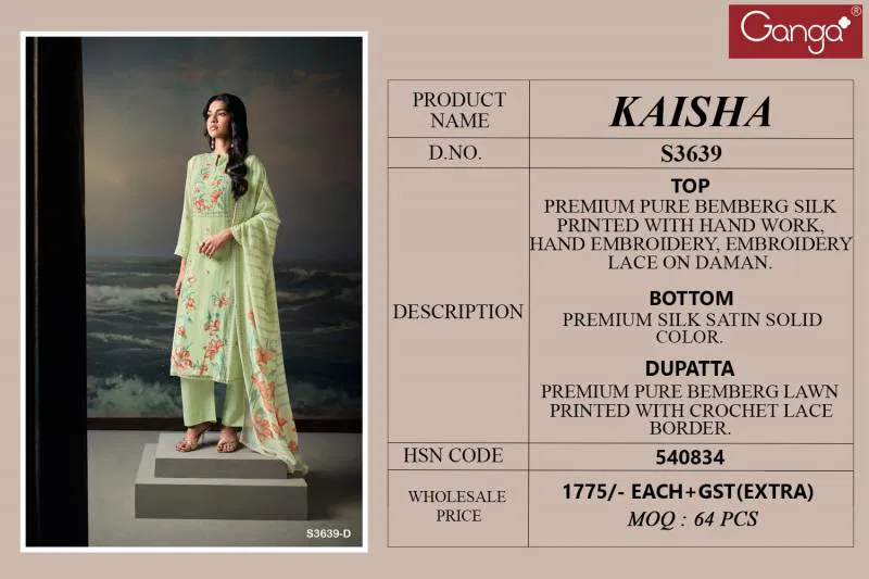 Kaisha By Ganga Bemberg Silk Printed Salwar Suit Best Wholesale Shop In Surat