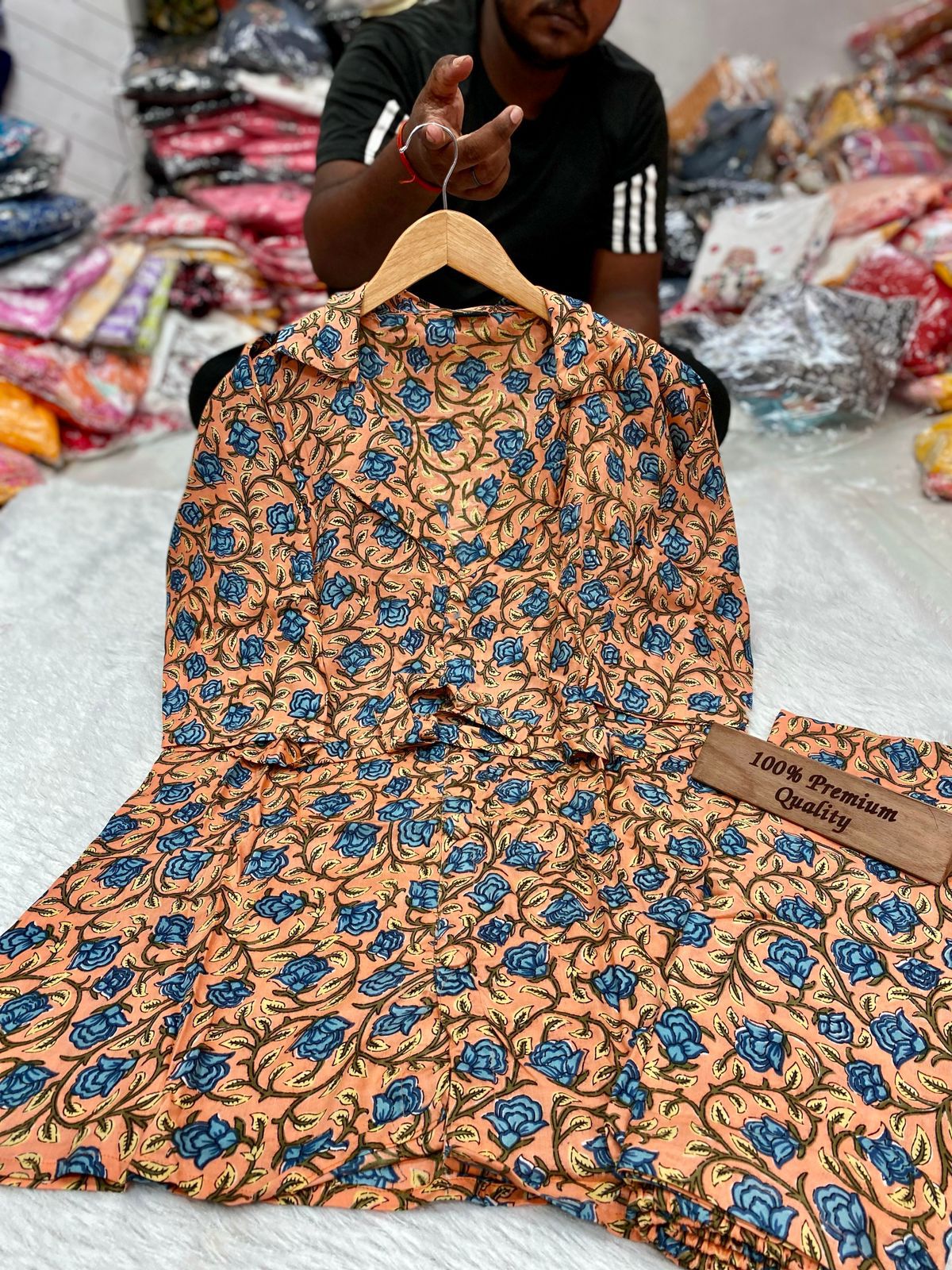 Strawberry Cord Set Printed Kurti With Bottom Catalog