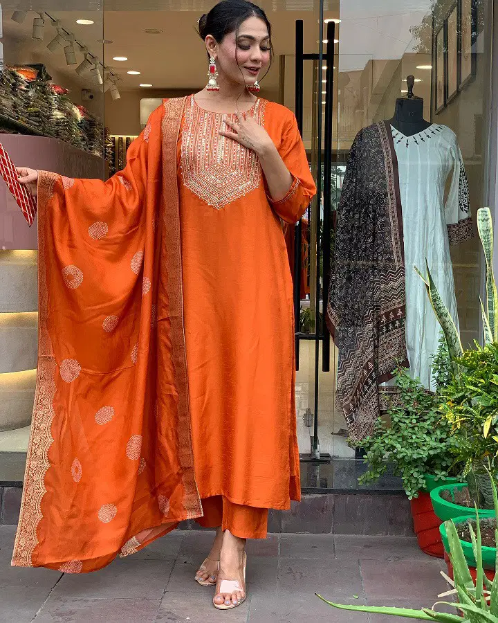 Navya Kurti 87 Chanderi Cotton Kurti Bottom With Dupatta Suppliers In India