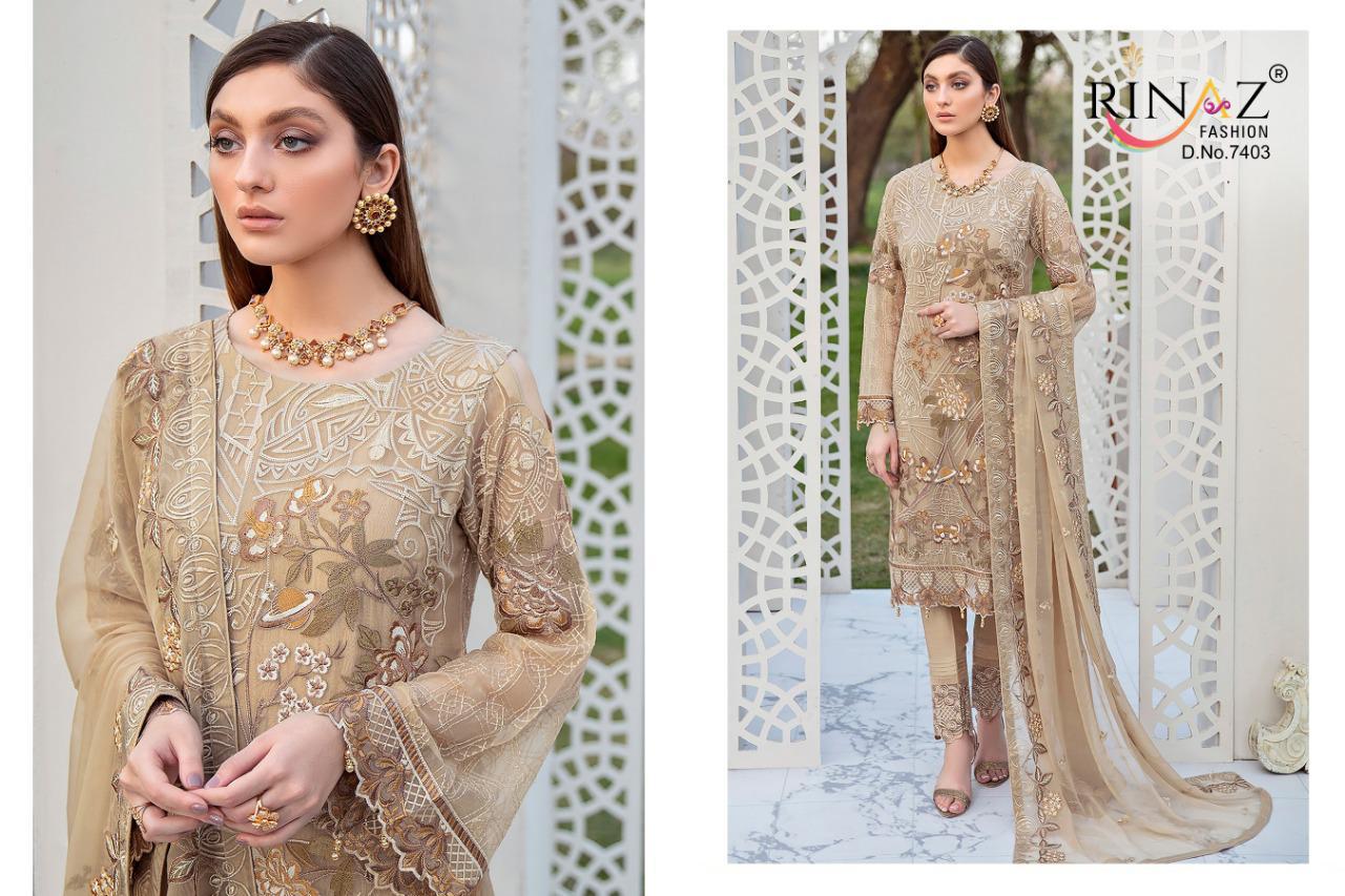 Rinaz Ramsha 8 Latest Fancy Designer Festive Wear Heavy 	Georgette Pakistani Salwar Suits Collection
