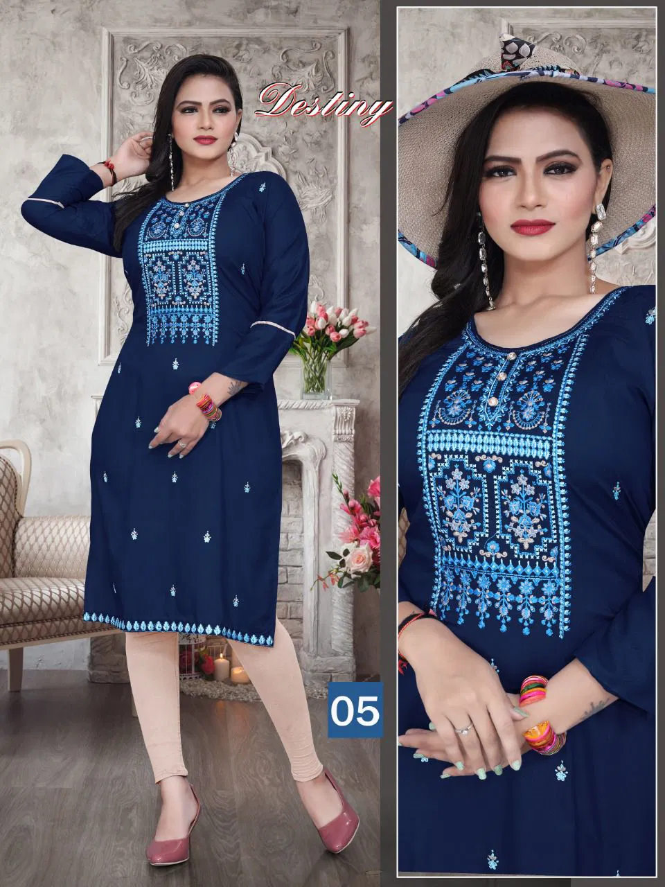 Beauty Queen Destiny 3 Latest Fancy party Wear Printed Kurti Collection