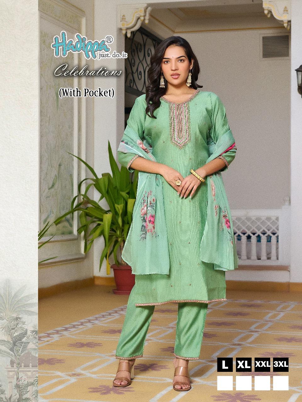 Celebrations Vol 1 By Hadippa Straight Cut Kurti With Bottom Dupatta Orders In India