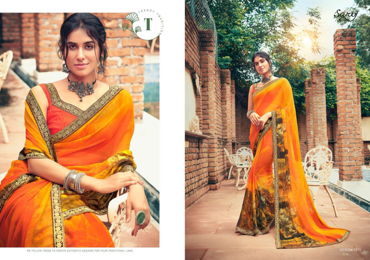 Saroj Victoria 2 Georgette Casual Wear Printed Designer Saree Collection
