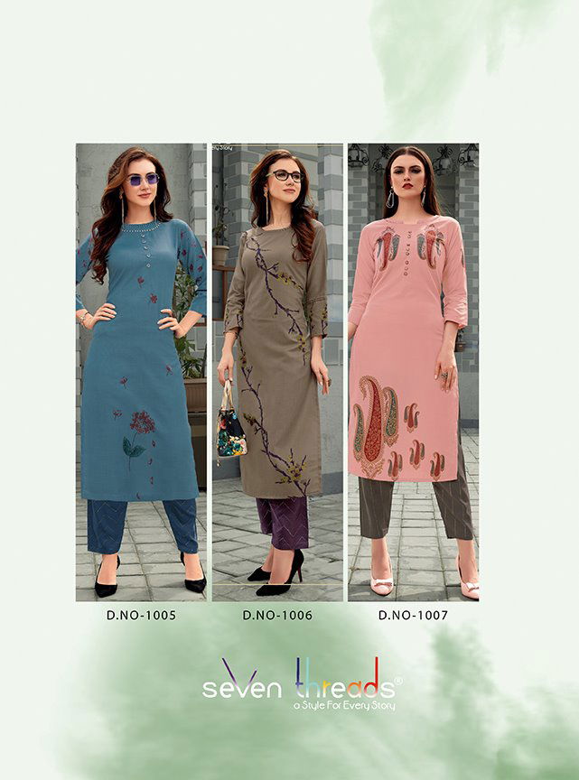 Seven Threads Viviana Latest Feavy Designer Casual Wear Kurti Collection With Bottom 