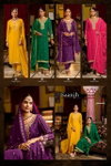Saanjh By Rangoon Chinon With Fancy Work Suit Bulk Orders In India