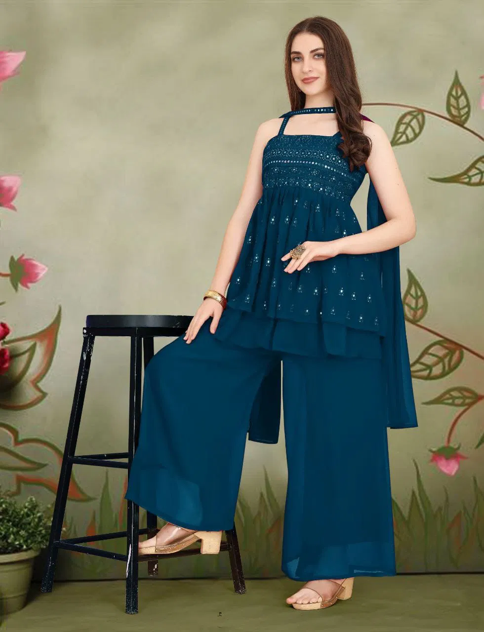 Shamal Georgette Designer Occasion Wear Wholesale Sharara Suit Suppliers In Mumbai