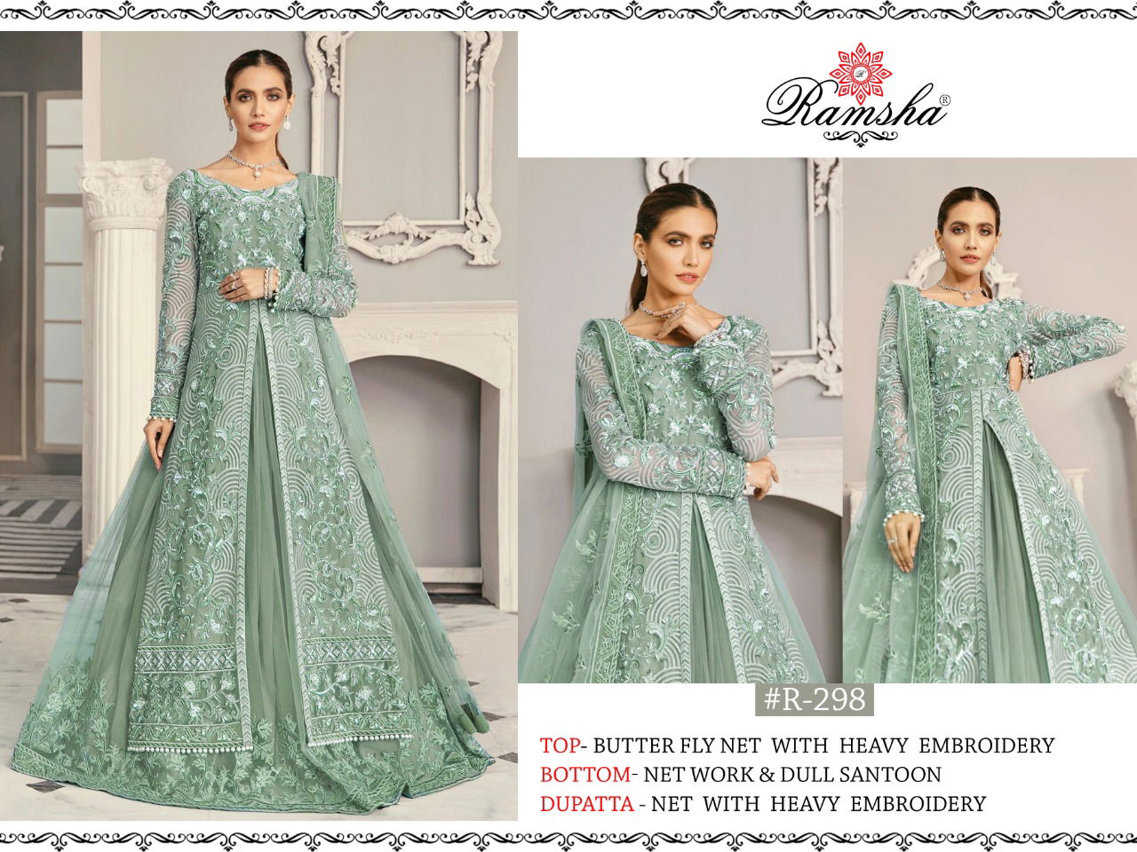 Ramsha R 295 to 298 Latest Fancy Designer Heavy Festive Wear Georgette Pakistani Salwar Suits Collection
