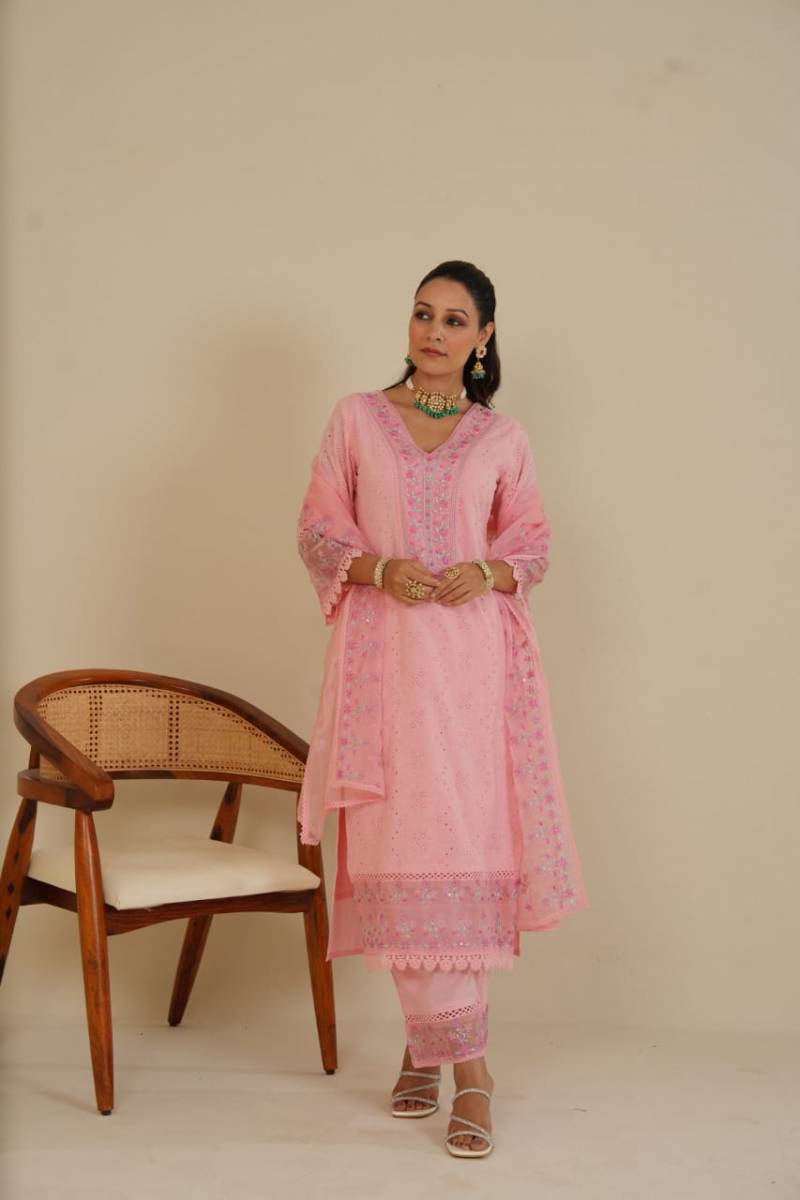 Tanyaa P 119 Designer Schiffli Cotton Kurti Bottom With Dupatta
Online Wholesale
