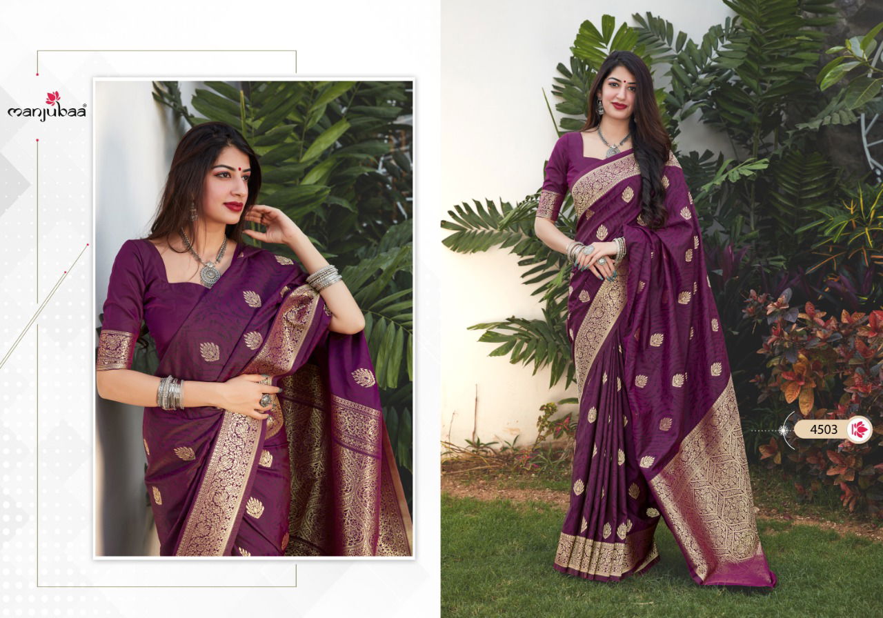 Manjubaa Maahi Latest fancy Heavy Silk Festive Wear Soft silk weaving Sarees Collection