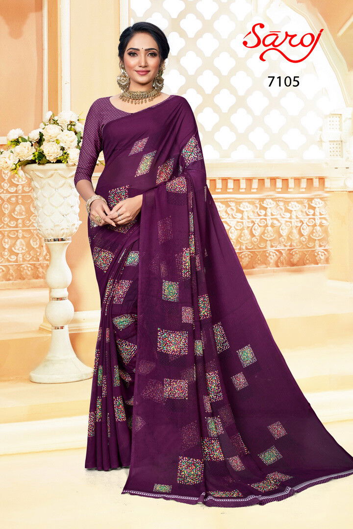 Saroj Spring Georgette 2 Fancy Regular Wear Georgette Saree Collection