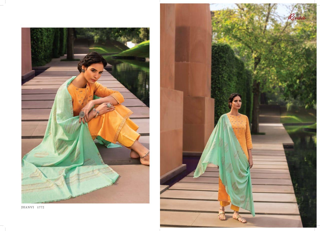 RIVAA JHANVI Latest Fancy Designer Heavy Casual Wear Jam Stain Embroidery Work Salwar Suit Collection