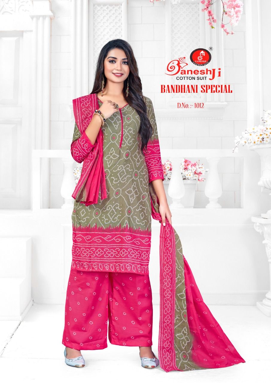 Ganeshji Bandhani Special Casual Daily Wear Cotton Printed Dress Material Collection