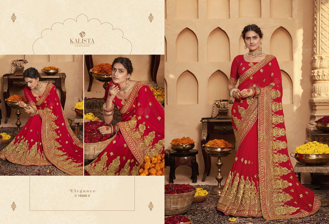 Kalista Saat Phere Latest Fancy Designer Heavy Wedding Wear Georgette Embroidery Worked Sarees Collection
