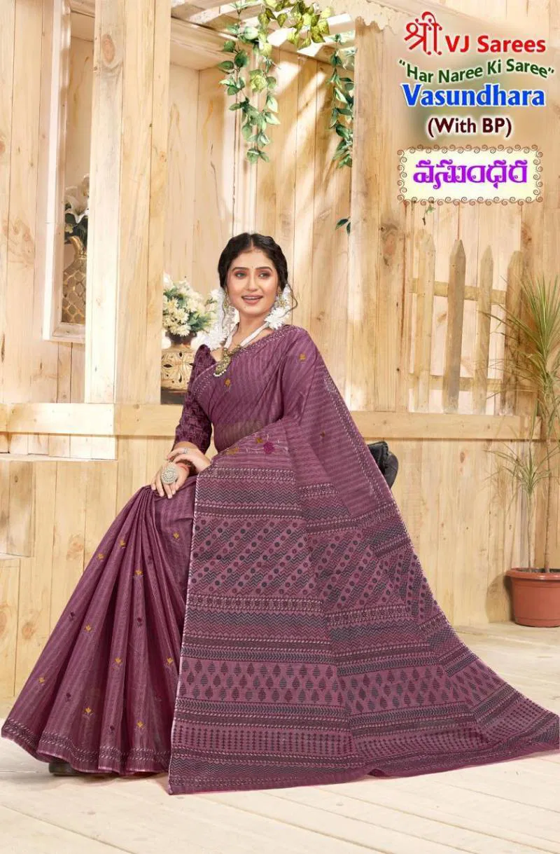 Vasundhara Vol 01 By Vj Festive Wear Fancy Cotton Saree Wholesale Market In Surat
