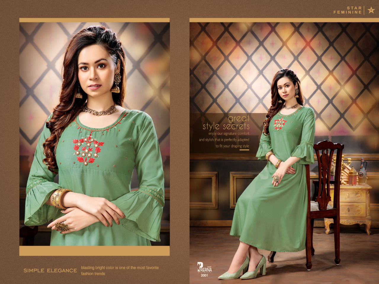 Prerna 7 Rayon Ethnic Wear Flair with Designer Handwork Kurtis Collection