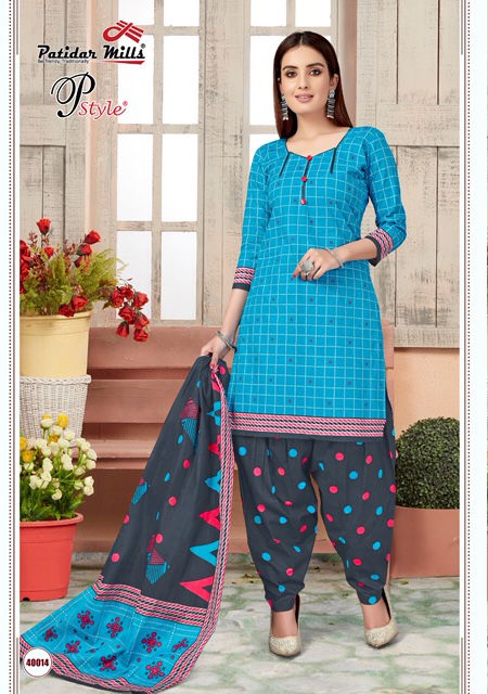 Patidar P Style 40 Latest Designer daily wear Pure Cotton Dress Material Collection 