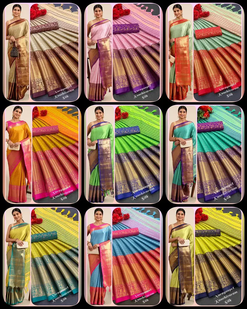 Aab Naranayanpet Kanchipuram Cotton Silk Saree Catalog