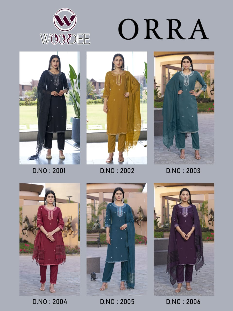 Orra By Woodee Rayon Kurti With Bottom Dupatta Suppliers In India