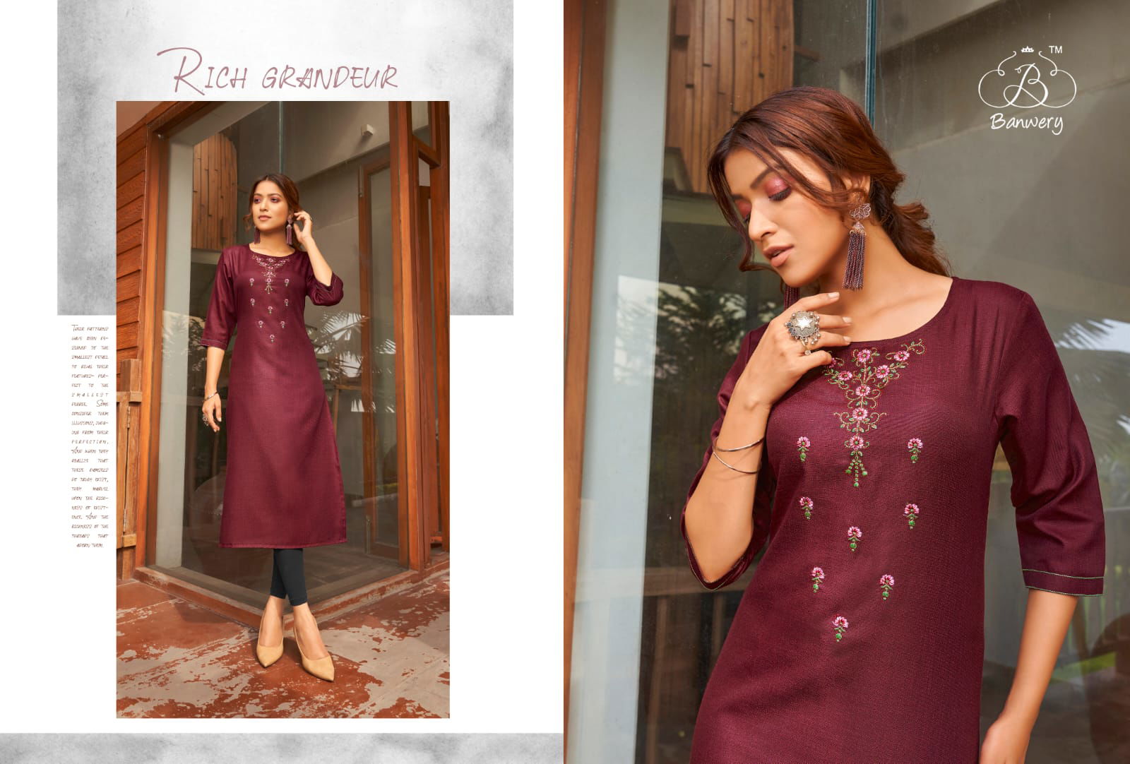 Banwery Blend 7 Ethnic Wear Embroidery Work Pure Cotton Kurti Collection

