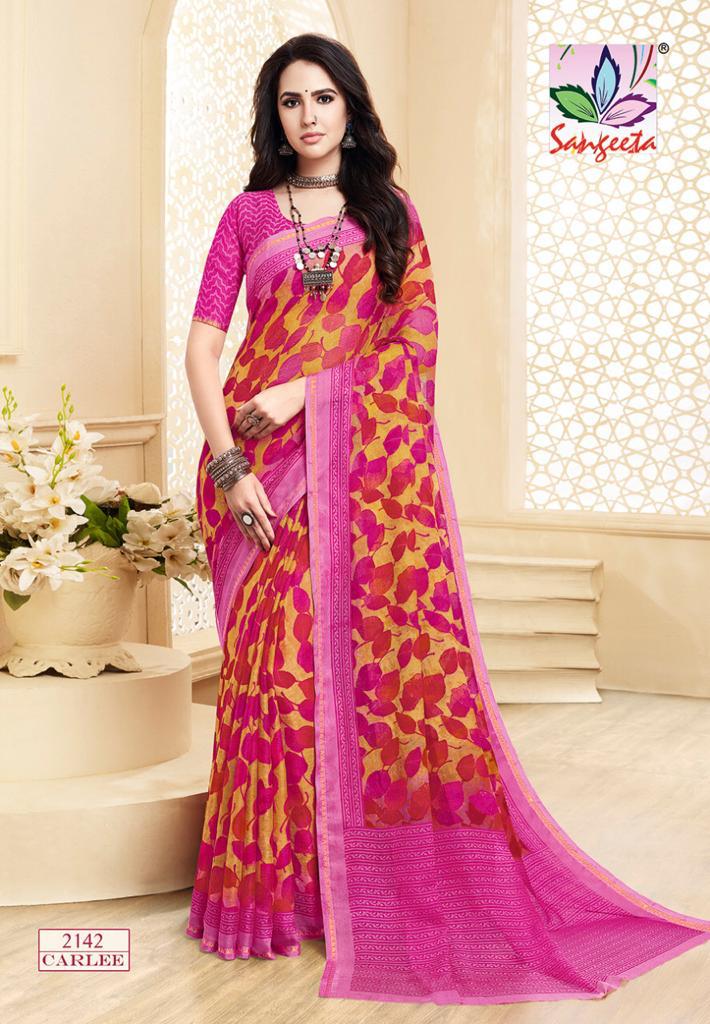 Sangeeta Latest Collection Of Casual Daily Wear Printed Chiffon Saree 