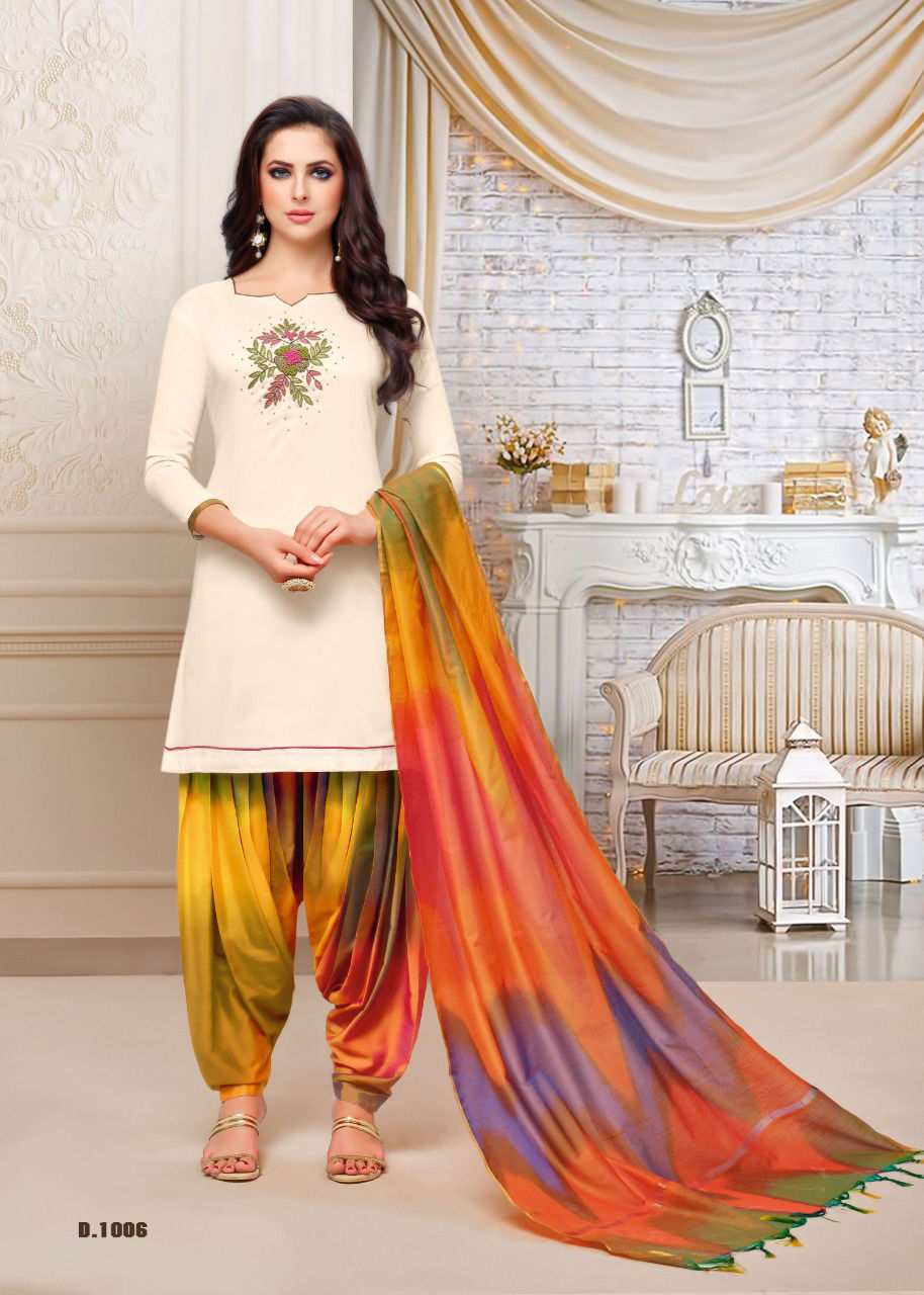 Srijaa Latest Fancy Banarasi Silk Casual Wear Designer Dress Material Collection
