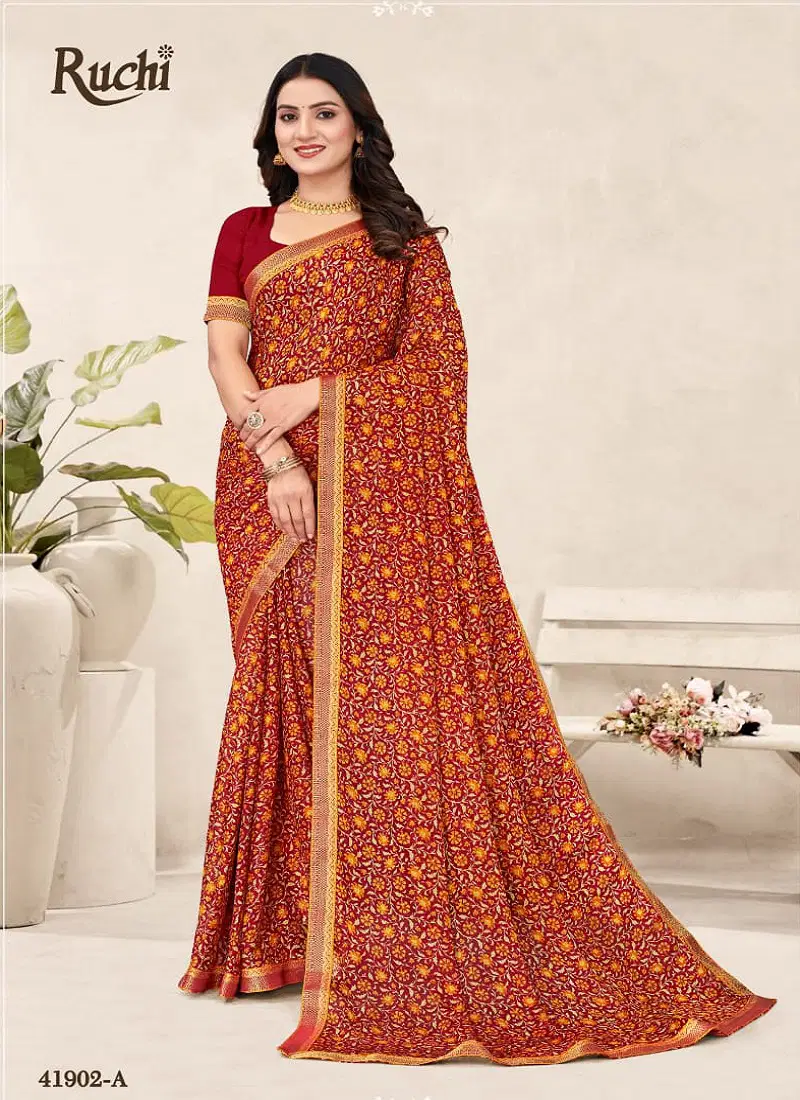 Simayaa Vol 34 By Ruchi Chiffon Daily Wear Saree Exporters In India
