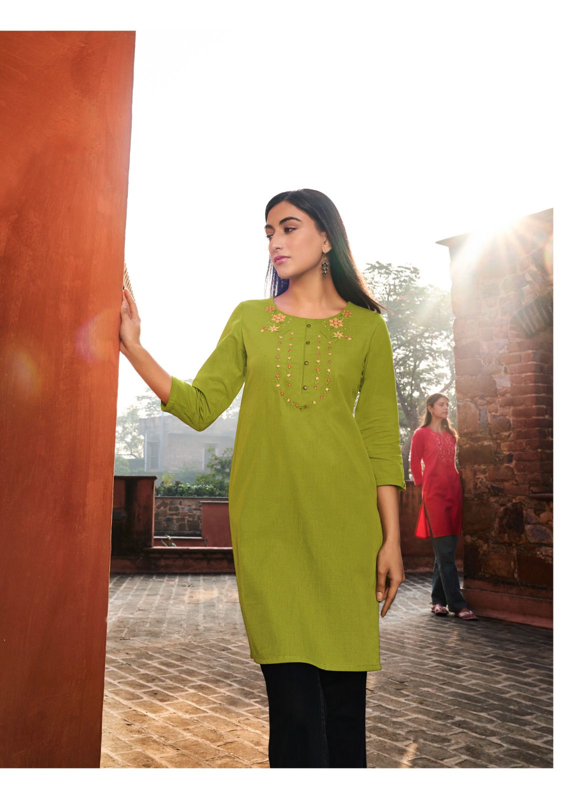 Tulip 3 By Four Button Short Kurtis Catalog