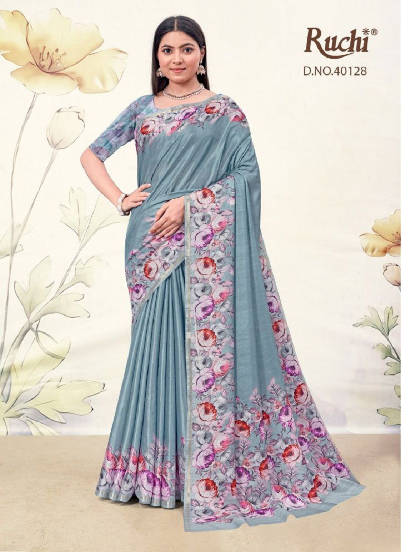Saisha Vol 4 By Ruchi Digital Print Tussar Silk Fancy Saree Wholesalers In Delhi