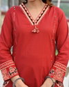 Naisha K 345 Cotton Embroidery Kurti With Pant And Dupatta Bulk Orders In India