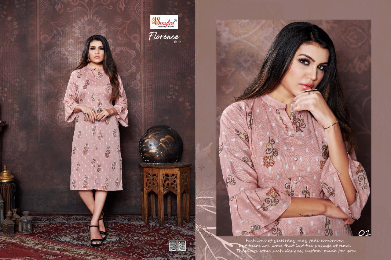 Smylee Florence 3 Latest Fancy Designer Regular Wear Rayon Printed Designer Kurtis Collection
