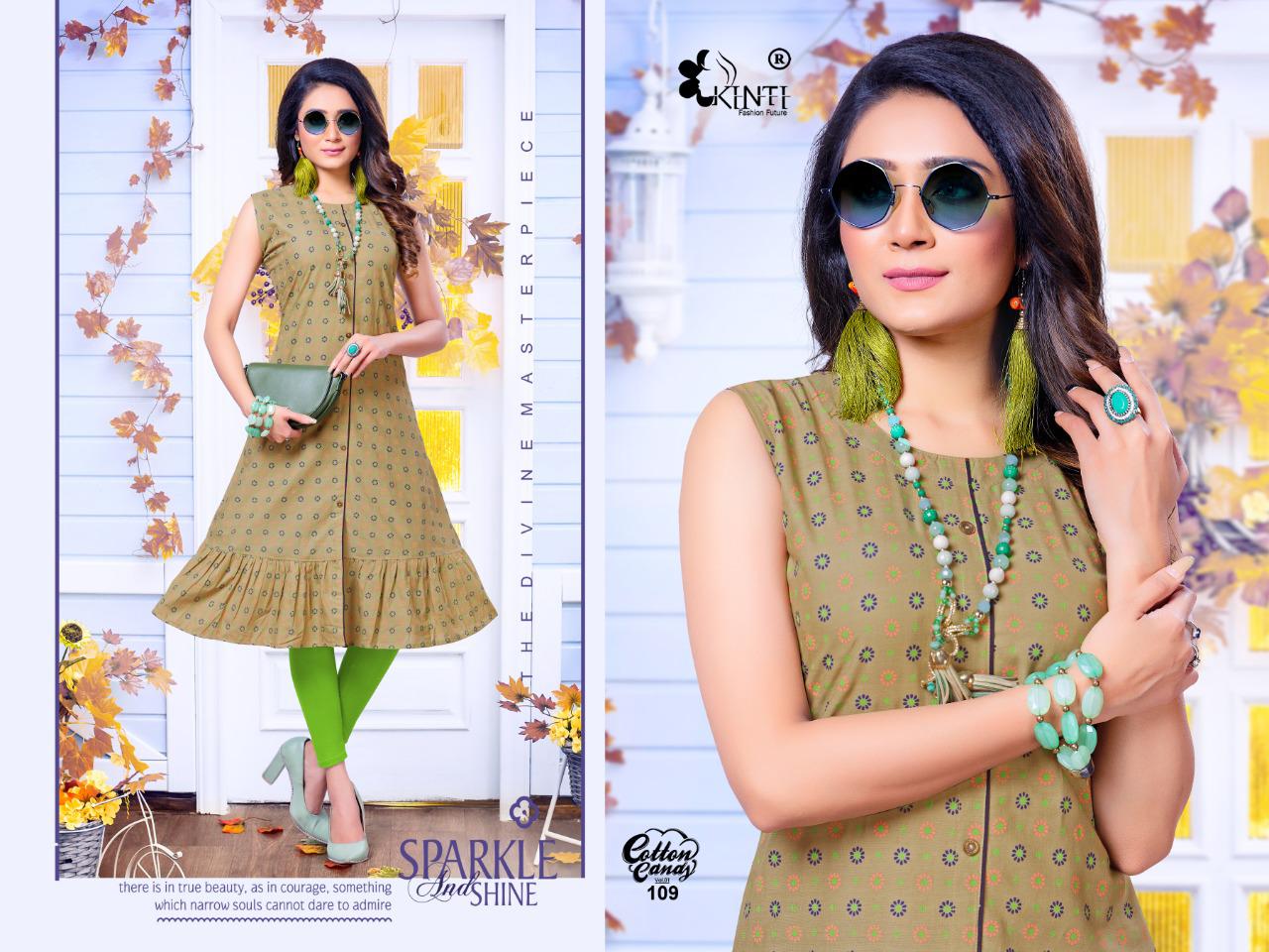 Kinti Cotton Candy 1 A Latest Fancy Designer Ethnic Wear Line Cambric Cotton Printed Kurti Collection
