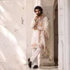 White Color Outluk Wedding Vol 46 Silk Embroidered Pintex Work Kurta With Pajama Manufacturers 4603
